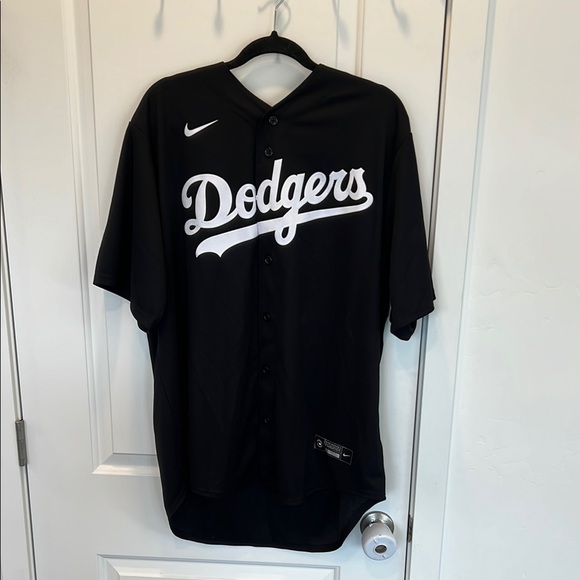 NIKE Men’s Los Angeles Dodgers Lights Out Replica Jersey Size XL In Black - Picture 2 of 5